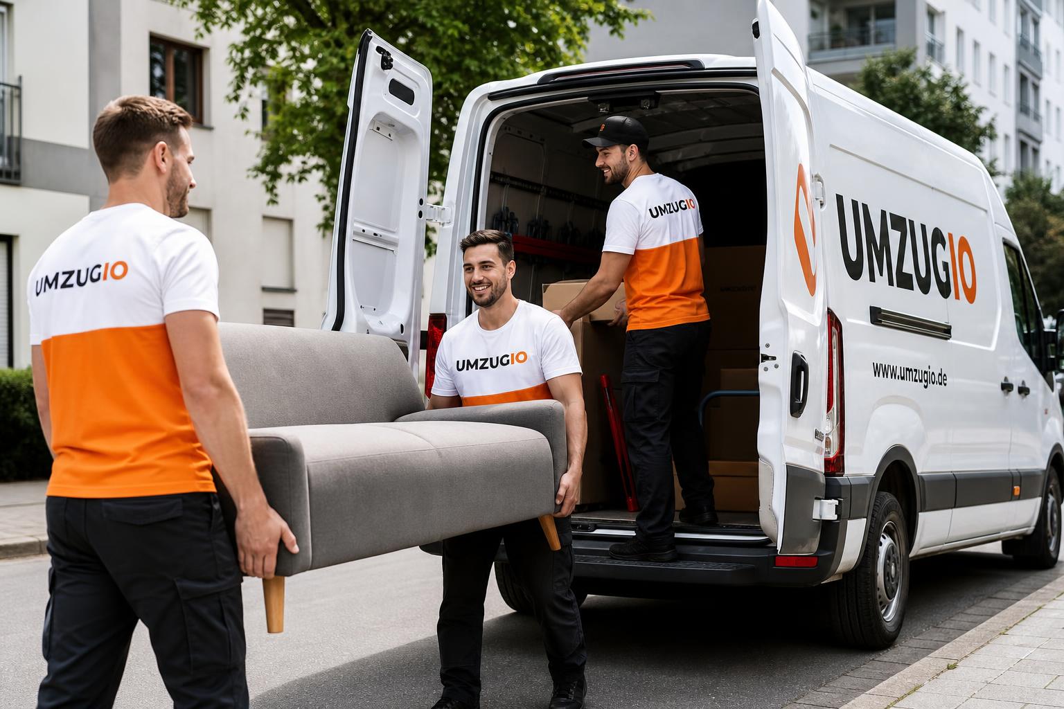 UMZUGIO Team beim Beladen eines Transporters